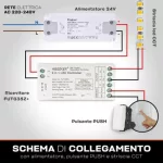 MiLight 2 az 1-ben DIMMER/CCT LED zóna vezérlő FUT035S+ DC12-24V - 12A