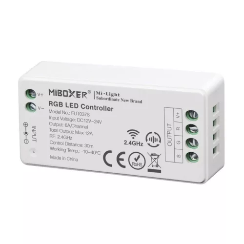 2,4G MiLight RGB vezérlő FUT037S, Zóna vezérlő slim MiLight DC12-24V - 12A - MEGSZŰNŐ!!