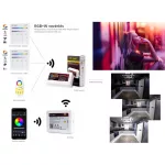 MiLight FUTB3B RGB+W 4 zónás fali vezérlő, távirányító 3V Elemes, Mi-Light Smart panel, fekete