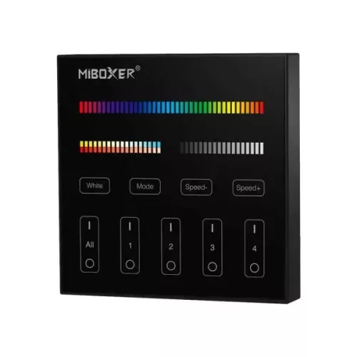 MiLight FUTB4B RGB+CCT fali vezérlő, távirányító, Mi-Light Smart panel Fekete