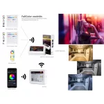 MiLight FUTB4B RGB+CCT fali vezérlő, távirányító, Mi-Light Smart panel Fekete