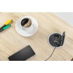 GTV ASZTALBA SÜLLYESZTHETŐ IRODAI ELOSZTÓ, IP20, 1x230v, 2xUSB TÖLTŐ(5V, 2,1A), EZÜST, GTV-AE-BPW1S2UCH-80