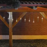 Home G 10201 LED-es jégcsap fényfüzér, 3,33x0,21 m / 200 db hidegfehér LED, 10 db jégcsap, átlátszó vezeték, fényjáték, hálózati adapter, kül- és beltéri kivitel, G_10201
