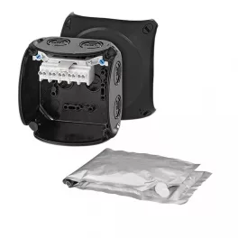   HENSEL WP0402B Vízálló kábelösszekötő doboz kiöntőmasszával, fekete