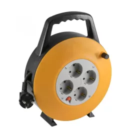   Home HJR 3-10 kábeldob, 10 m, IP20 kivitel, műanyag tartó, H05VV-F 3G1,0 mm2 kábel, max. 2300 W, védőkapcsoló, 4 védőérintkezős aljzat, HJR_3-10