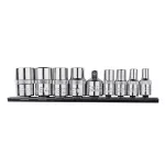 Högert TORX dugókulcs készlet, 1/4, 3/8, 9 db-os, CrV HT1A884