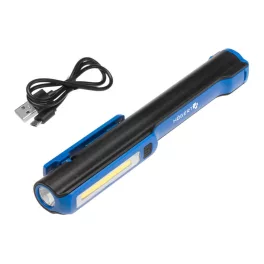   Högert Zseblámpa, mágneses COB LED 3W, 160lm, 2 funkciós, USB töltés, ABS HT1E406