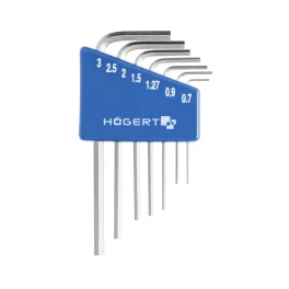   Högert Imbuszkulcs készlet. 7 db-os, hat szögletű, 0,71 mm-től 3 mm-es méretig HT1W800