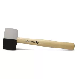   Högert Gumikalapács fa nyéllel, 450 g, fehér/fekete, 275 mm teljes hossz HT3B044