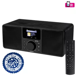   SAL INR 5000/BK internetrádió, 5 in 1, 2x5 W, Bass reflex, világrádió, FM RDS, BT, AUX, Média Center hálózati zenetár, EQ, INR_5000_BK