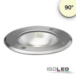   ISOLED LED padlóba süllyesztett lámpa, kerek, rozsdamentes acél,  IP67, 7 W COB, 90°, meleg fehér 112213