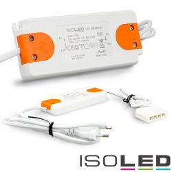   ISOLED Sys-Slim Trafó, 12 V/DC, 0-15 W, lapos dugóval és 4-es Mini AMP elosztóval 112355