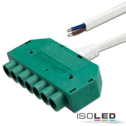   ISOLED Mini-Plug 6-os elosztó, female, 1 m, 2x0,75, fehér-zöld, max. 24 V/10 113532