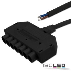   ISOLED Mini-Plug 6-os elosztó, female, 1 m, 2x0,75, fekete, max. 24 V/10 A 113534