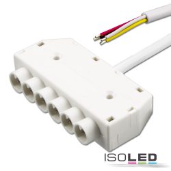   ISOLED Mini-Plug RGB 6-os elosztó, female, 1 m, 4-pólusú, fehér, max. 24 V/6 A 113548