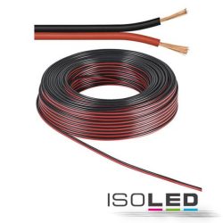   ISOLED Kábel, 2 pólusú 0,75mm2 H03VH-H YZWL, fekete/piros, AWG18, 1 tekercs = 25m 114704