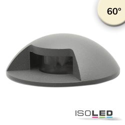   ISOLED LED padlóba süllyesztett spot, kerek 1SIDE 60mm, fekete, 12-24V, IP67, 3W, 60°, meleg fehér 115673