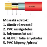 Tűzjelző kábel J-Y(St)Y 1x2x1 piros (100) 300V telekommunikációs vezeték