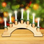 Home KAD 02 gyertyapiramis, 7 db izzó, lakkozott fa, L7D, KAD_02