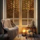 HOME KAF50DLEDWW DOT LED-es fényfüggöny, 50db melegfehér DOT LED, 81cm, állófényű, adapteres tápellátás, beltéri kivitel