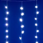 HOME KAF50WH LED-es hópehely fényfüggöny, 1,35 m, 50 db hidegfehér LED, hálózati tápellátás, beltéri kivitel