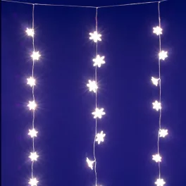   HOME KAF50WW LED-es hópehely fényfüggöny, 1,35 m, 50 db melegfehér LED, hálózati tápellátás, beltéri kivitel