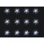 Home KAF 48L LED-es csillag fényfüggöny, 1,5x1 m / 48 db hidegfehér LED csillag figurákban, átlátszó vezeték, hálózati adapter, beltéri kivitel, KAF_48L