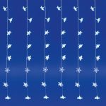 Home KAF 48L LED-es csillag fényfüggöny, 1,5x1 m / 48 db hidegfehér LED csillag figurákban, átlátszó vezeték, hálózati adapter, beltéri kivitel, KAF_48L