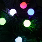 Home KBC 50 LED-es gömb fényfüzér, 4,9 m / 50 db színváltó LED, opál gömb dekoráció, fekete vezeték, hálózati adapter, beltéri kivitel, KBC_50