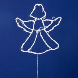   HOME KID501BWW LED-es angyal ablakdísz, 33x30 cm, 35 db melegfehér LED, időzítő, elemes tápellátás, beltéri kivitel