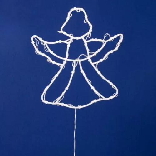 HOME KID501BWW LED-es angyal ablakdísz, 33x30 cm, 35 db melegfehér LED, időzítő, elemes tápellátás, beltéri kivitel