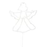HOME KID501BWW LED-es angyal ablakdísz, 33x30 cm, 35 db melegfehér LED, időzítő, elemes tápellátás, beltéri kivitel