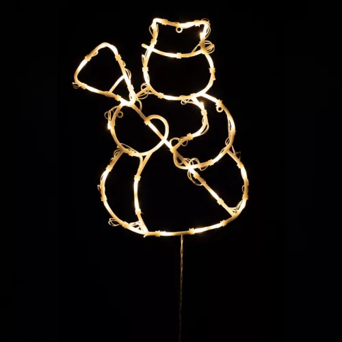 HOME KID507WW LED-es hóember ablakdísz, 35db melegfehér LED, időzítő, adapteres tápellátás, kül- és beléri kivitel