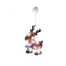   Home KID 311 rénszarvas ablakdísz, 10 db LED, öntapadó elemtartó, 10 x 26 cm, KID_311