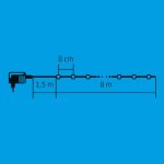 Home KII 100B/M LED-es gömb fényfüzér, 8 m / 100 db színes LED, állófényű, zöld vezeték, hálózati adapter, beltéri kivitel, KII_100B_M