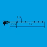 Home KII 100/BL LED-es fényfüzér, 8 m / 100 db kék LED, állófényű, zöld vezeték, hálózati adapter, beltéri kivitel, KII_100_BL