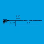 Home KII 100/T LED-es fényfüzér, 8 m / 100 db türkiz LED, állófényű, zöld vezeték, hálózati adapter, beltéri kivitel, KII_100_T