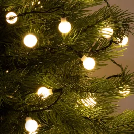   Home KII 50B/WW LED-es gömb fényfüzér, 4 m / 50 db melegfehér LED, állófényű, zöld vezeték, hálózati adapter, beltéri kivitel, KII_50B_WW