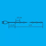 Home KIL 40C/M LED-es fényfüzér, 4 m / 40 db színes dekorált LED, állófényű, zöld vezeték, hálózati adapter, beltéri kivitel, KIL_40C_M