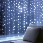 HOME KIN126DWH DOT LED-es fényfüggöny, 0,9 m, 126 db hidegfehér DOT LED, állófényű, hálózati tápellátás, beltéri kivitel
