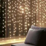 HOME KIN168DWW DOT LED-es fényfüggöny, 168 db melegfehér DOT LED, állófényű, átlátszó vezeték, 12x14 LED, beltéri adapteres kivitel