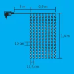 Home KIN 126C/WH LED-es fényfüggöny, 0,9x1,4 m / 126 db hidegfehér LED, fehér vezeték, állófényű, hálózati adapter, beltéri kivitel, KIN_126C_WH