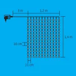 Home KIN 168C/WH LED-es fényfüggöny, 1,2x1,4 m / 168 db hidegfehér LED, fehér vezeték, állófényű, hálózati adapter, beltéri kivitel, KIN_168C_WH