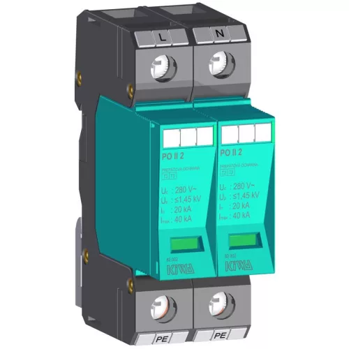 KIWA PO II 2 280V túlfeszültség levezető 20kA T2 (C) 82.002