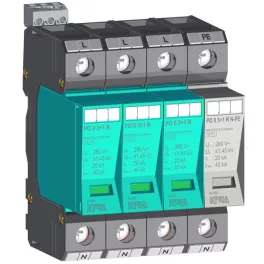   KIWA PO II 3+1 R 280V túlfeszültség levezető távjelzős 20kA T2 (C) 82.020