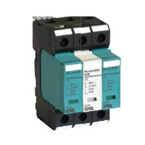 KIWA PO II 2+1 R PH 1000V DC túlfeszültség levezető távjelzős 20kA T2 (C) 82.075
