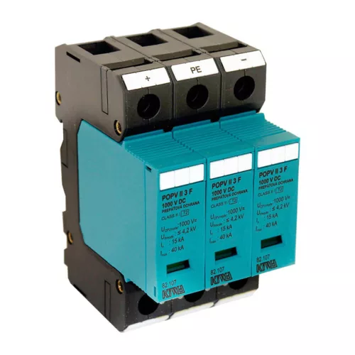 KIWA PO II 3 PV F 1000V DC túlfeszültség levezető 15kA T2 (C) 82.107