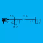 Home KJL 50C LED-es jégcsap fényfüzér, 7,3x0,25 m / 50 db hidegfehér LED, 50 db jégcsap, fehér vezeték, állófényű, hálózati adapter, kül- és beltéri kivitel, KJL_50C