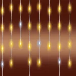 HOME KKF600D10M LED-es sziporkázó fényfüggöny, 600 db melegfehér DOT LED, átlátszó vezeték, 10 méter, hálózati adapter, kül- és beltéri kivitel