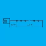 Home KLG 25 micro LED-es gyöngy fényfüzér, 1,5 m / 25 db melegfehér LED, állófényű, átlátszó vezeték, elemes, beltéri kivitel, KLG_25